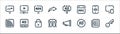 Digital marketing line icons. linear set. quality vector line set such as keywording, ad blocker, group, rss, online shop,