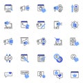 Digital marketing line icons set Royalty Free Stock Photo