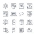 Digital Marketing Linear Icons Set