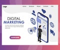 Digital Marketing Media Technology Isometric Graphic Concept Royalty Free Stock Photo