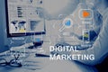 Digital marketing media website, email, video, team analyzing PPC ROI