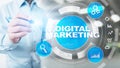 Digital marketing, Online advertising, SEO, SEM, SMM. Business and internet concept. Royalty Free Stock Photo