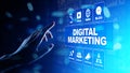 Digital marketing, Online advertising, SEO, SEM, SMM. Business and internet concept. Royalty Free Stock Photo