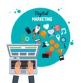 Digital marketing online target objetive Royalty Free Stock Photo