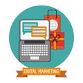 Digital marketing online target objetive Royalty Free Stock Photo