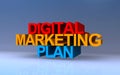 digital marketing plan on blue Royalty Free Stock Photo