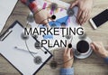 Digital marketing plan. People working at table in office Royalty Free Stock Photo