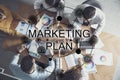 Digital marketing plan. People working at table Royalty Free Stock Photo