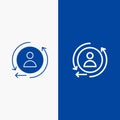 Digital, Marketing, Remarketing Line and Glyph Solid icon Blue banner Line and Glyph Solid icon Blue banner Royalty Free Stock Photo