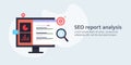 Digital marketing and seo data report on virtual dashboard, diagram, graph, chart insights target media search concept.