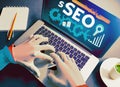 Seo Working Royalty Free Stock Photo