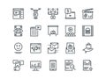 Digital Marketing. Set of outline vector icons. Includes such as Viral video