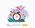 Digital marketing strategy concept with girl character. illustration web landing page template, banner, presentation, poster, ad, Royalty Free Stock Photo