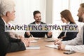 Digital marketing strategy. Team of professionals working together at table Royalty Free Stock Photo