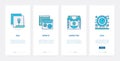 Digital marketing, viral idea, social media UX, UI onboarding mobile app page screen set