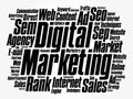 Digital Marketing word cloud collage Royalty Free Stock Photo