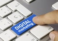 Digital marketing - Inscription on Blue Keyboard Key Royalty Free Stock Photo