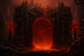 Demonic Gate with Lava River - Digital Illustration.GenerativeAI.