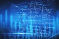 Digital mathematical formulas wallpaper Royalty Free Stock Photo