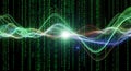 Digital Matrix and Abstract Waveform Data Flow Royalty Free Stock Photo