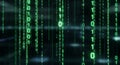 Digital Matrix Background with Falling Green Binary Code Royalty Free Stock Photo