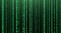 Digital Matrix Background Green Falling Code Binary Numbers on Dark Royalty Free Stock Photo