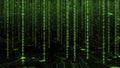 Digital Matrix Code Background with Green Characters Royalty Free Stock Photo