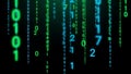 Digital Matrix Code Rain Background Royalty Free Stock Photo