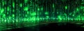 digital matrix, code virtual computer system, banner and background with copy space, made with Generative AI Royalty Free Stock Photo