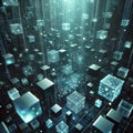 Digital Matrix: Exploring the Depths of Data Architecture Royalty Free Stock Photo