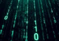 A digital matrix of green binary Royalty Free Stock Photo