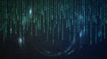 Digital matrix rain on circuit board background with binary code stream Royalty Free Stock Photo