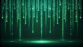 Digital Matrix Rain Effect With Glowing Green Binary Code image photo Royalty Free Stock Photo