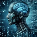 Digital matrix tech artificial intelligence robot brain connections