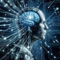 Digital matrix tech artificial intelligence robot brain connections
