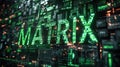 Digital Matrix-Themed Background with Glowing Green Binary Codes Signifying Cyber Data and Computer Programming Concepts Royalty Free Stock Photo