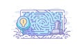 Digital maze solution, for complex problem solving, vector design Generative AI Royalty Free Stock Photo