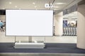 Digital Media blank advertising billboard in the airport , blank billboards public commercial with passengers, signboard for Royalty Free Stock Photo