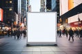 Digital Media Blank white mock up of advertising light box billboard at city background, advertising, Generative AI Royalty Free Stock Photo