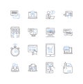 Digital media line icons collection. Interactivity, Convergence, Accessibility, Engagement, Virality, Innovation