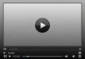 Digital media player interface with play button and playback controls on a grayscale background silhouette Royalty Free Stock Photo
