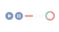 A digital media player interface with play, pause, and loading progress indicators Royalty Free Stock Photo