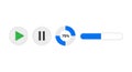 A digital media player interface with play, pause, and progress controls Royalty Free Stock Photo