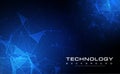 Digital media technology blue background, online cyber technology algorithm, abstract circuit tech, innovation future