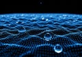 Digital Mesh Surface with Water Droplets Abstract Background Royalty Free Stock Photo