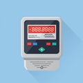A digital meter with a rectangular design, featuring a bright red LED display showing Royalty Free Stock Photo