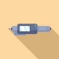 Digital micrometer icon flat vector. Caliper ruler Royalty Free Stock Photo