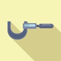 Digital micrometer icon flat vector. Scale object