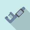 Digital micrometer icon flat vector. Vernier caliper Royalty Free Stock Photo