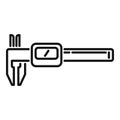 Digital micrometer icon outline vector. Caliper ruler Royalty Free Stock Photo